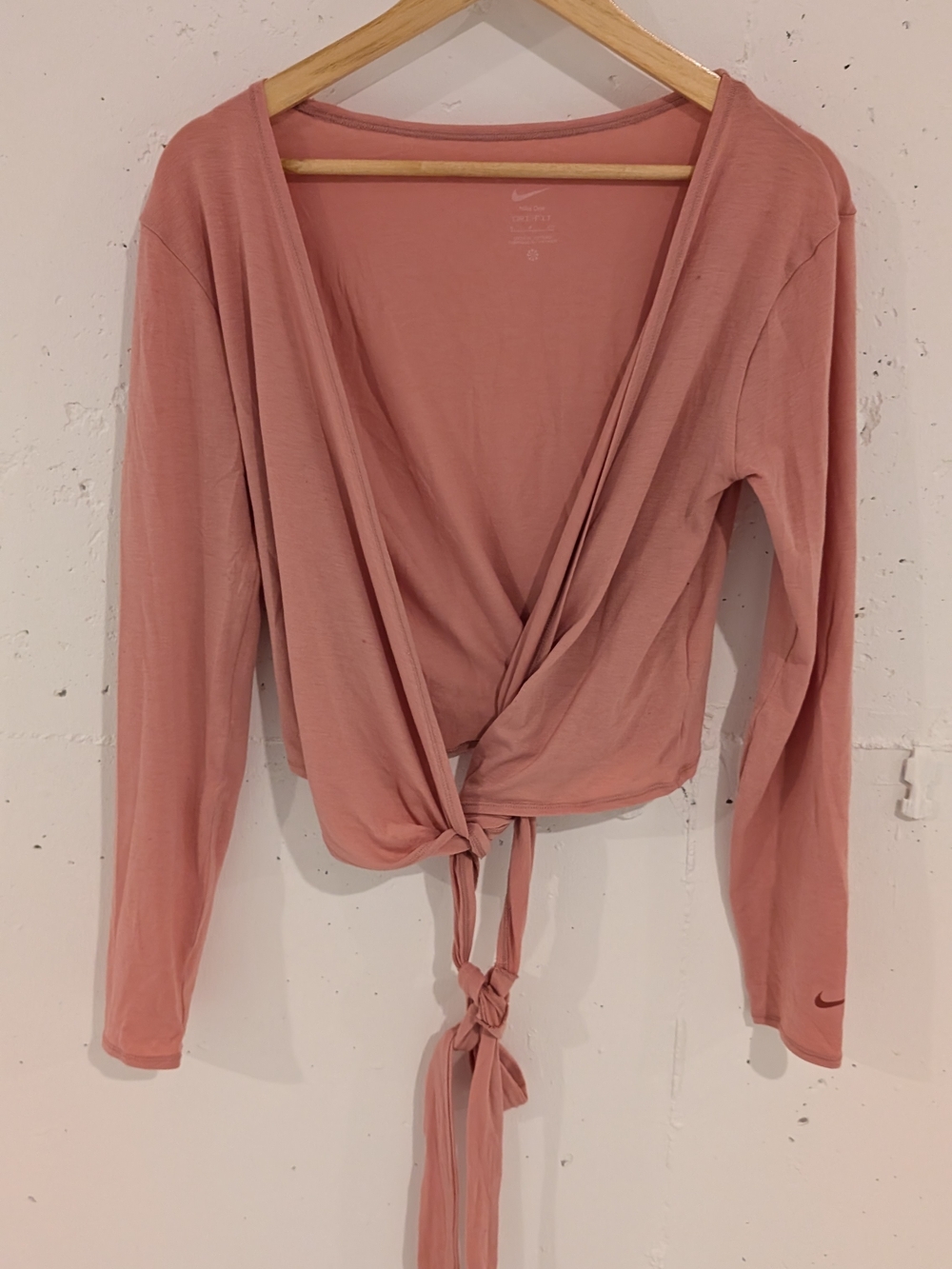 Nike Mauve Tie-Front Long Sleeve Top